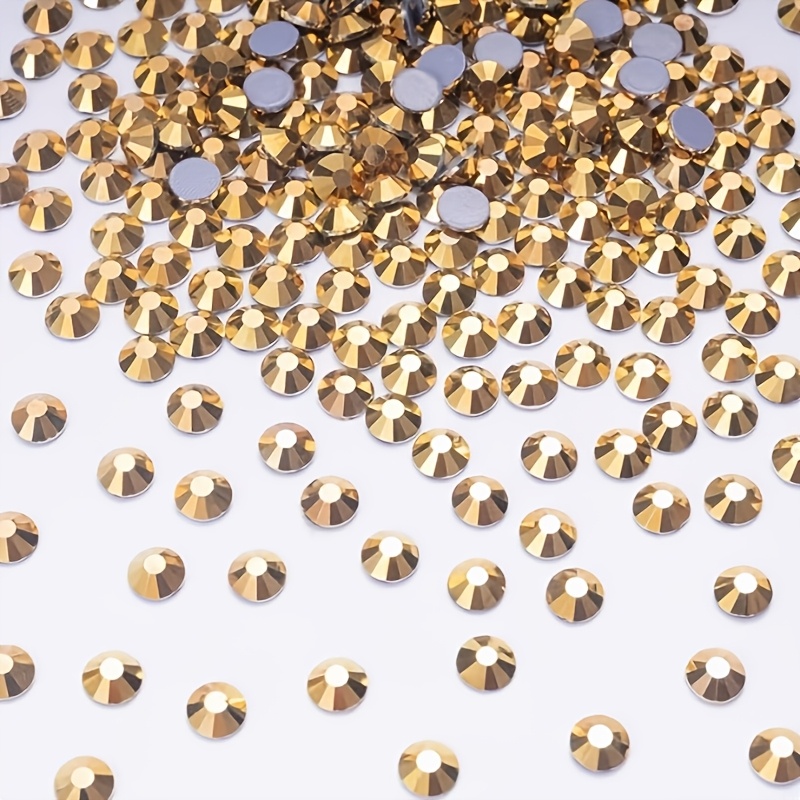 Sparkling Golden Rhinestones Hot-Fix for DIY Accessories
